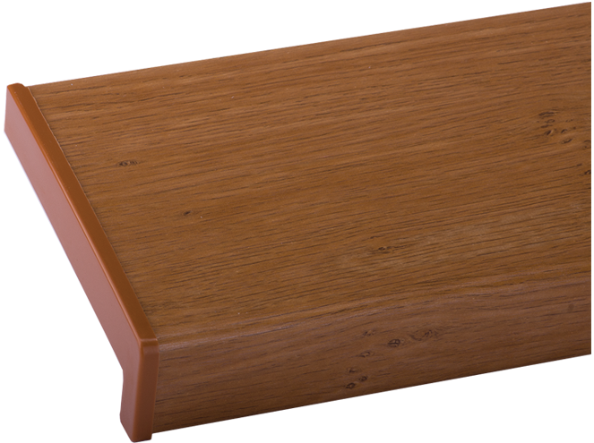 Parapet wewnętrzny PCV Winchester o ciepłym, miodowym odcieniu dębu.